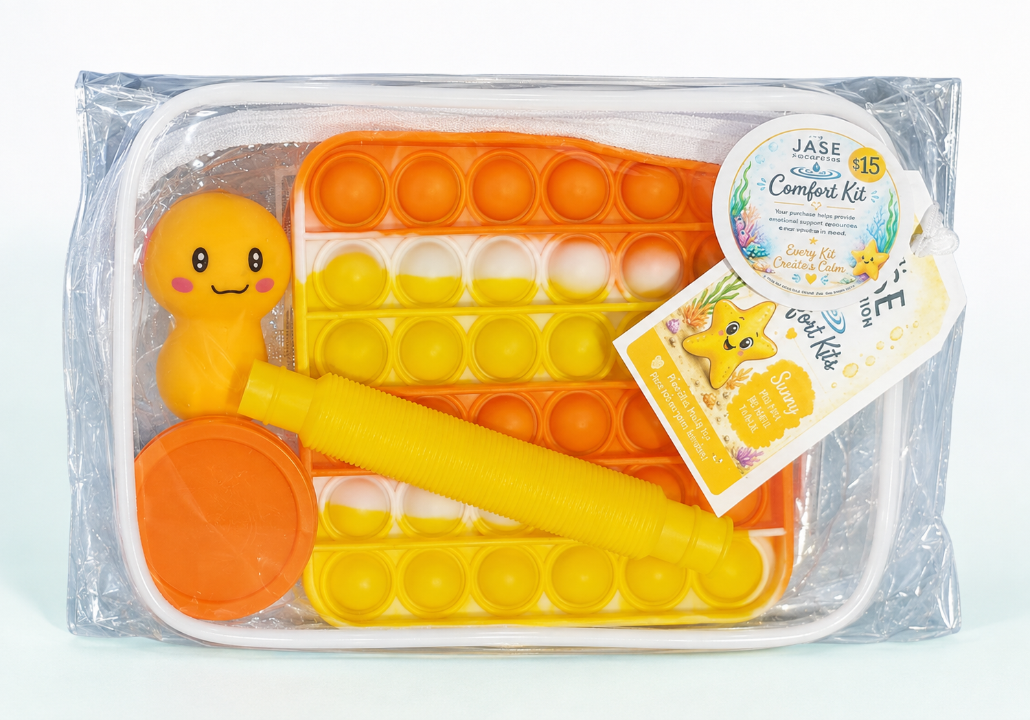 Orange and yellow JASE Comfort Kit featuring Sunny